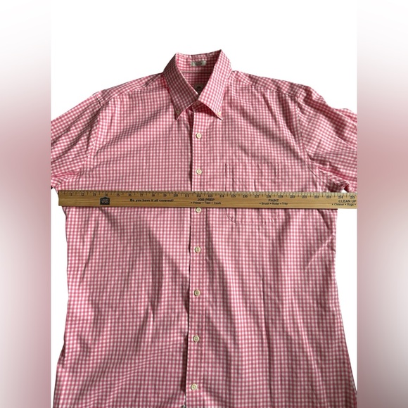 Peter Millar Mens L Pink White Check NanoLuxe Easy Care Shirt NWOT - Picture 6 of 8